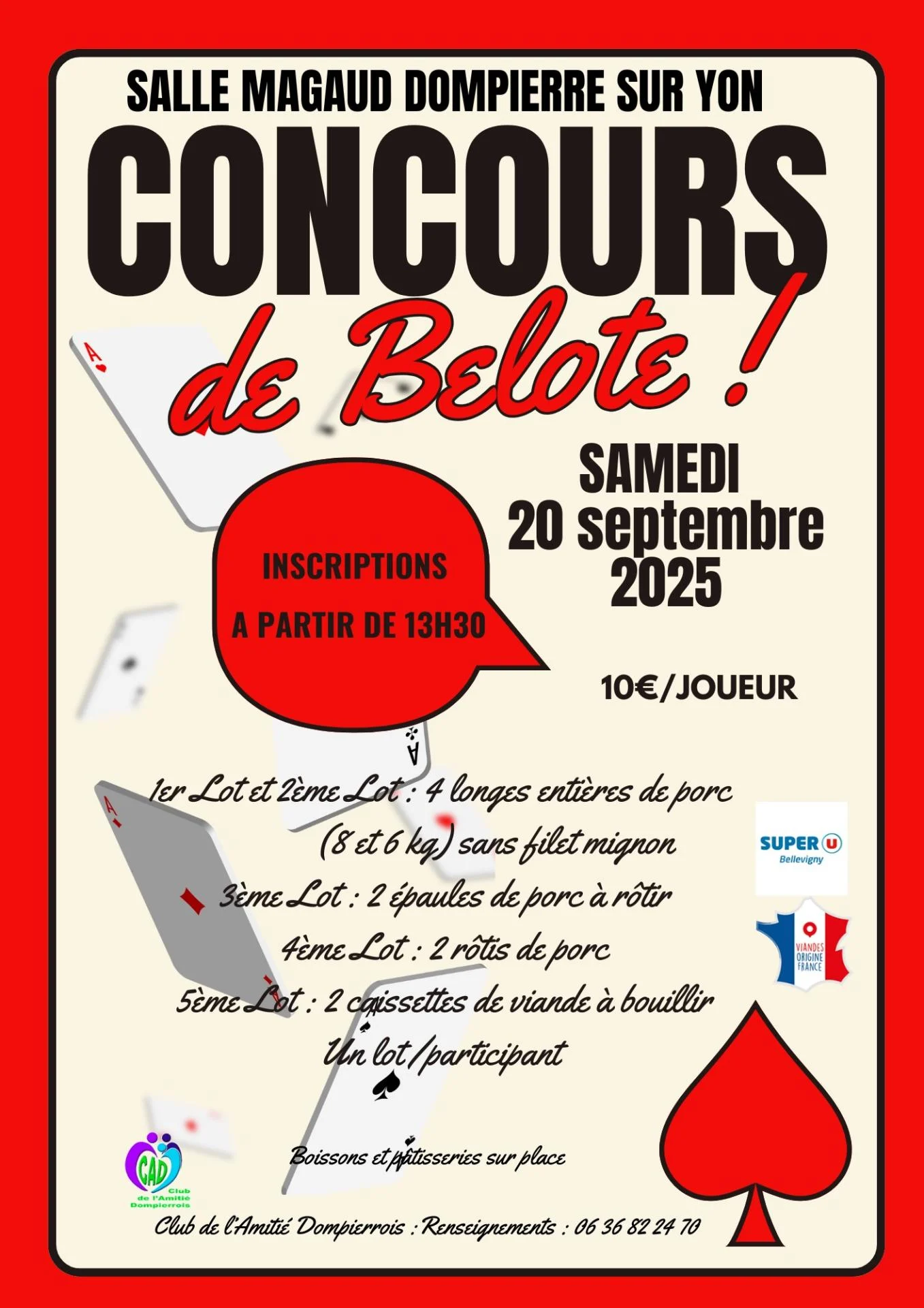 2025 09 concours de belote affiche poster